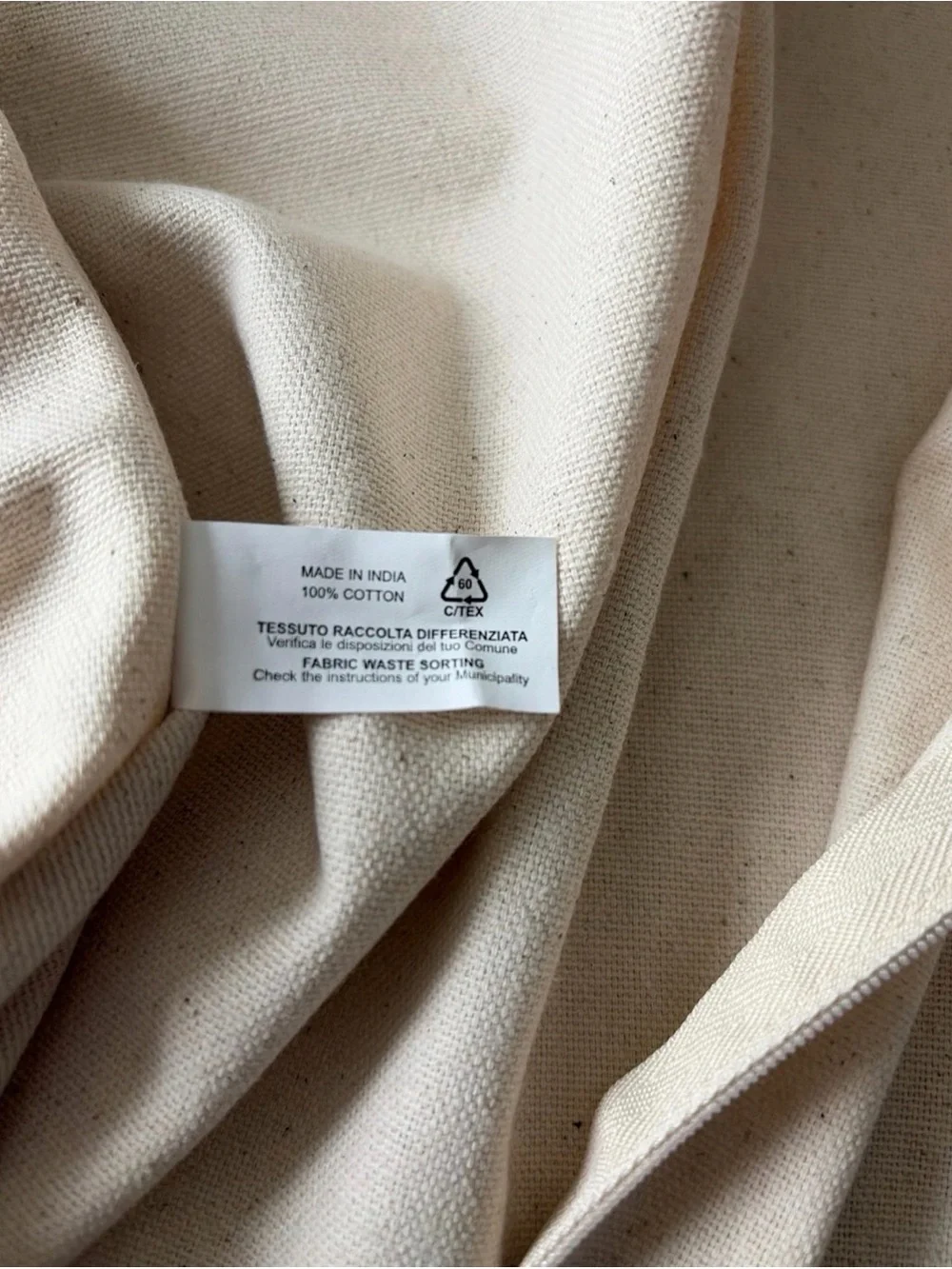 Cult Gaia Canvas Garment Cover in Beige with Red Logo 50”x 24”